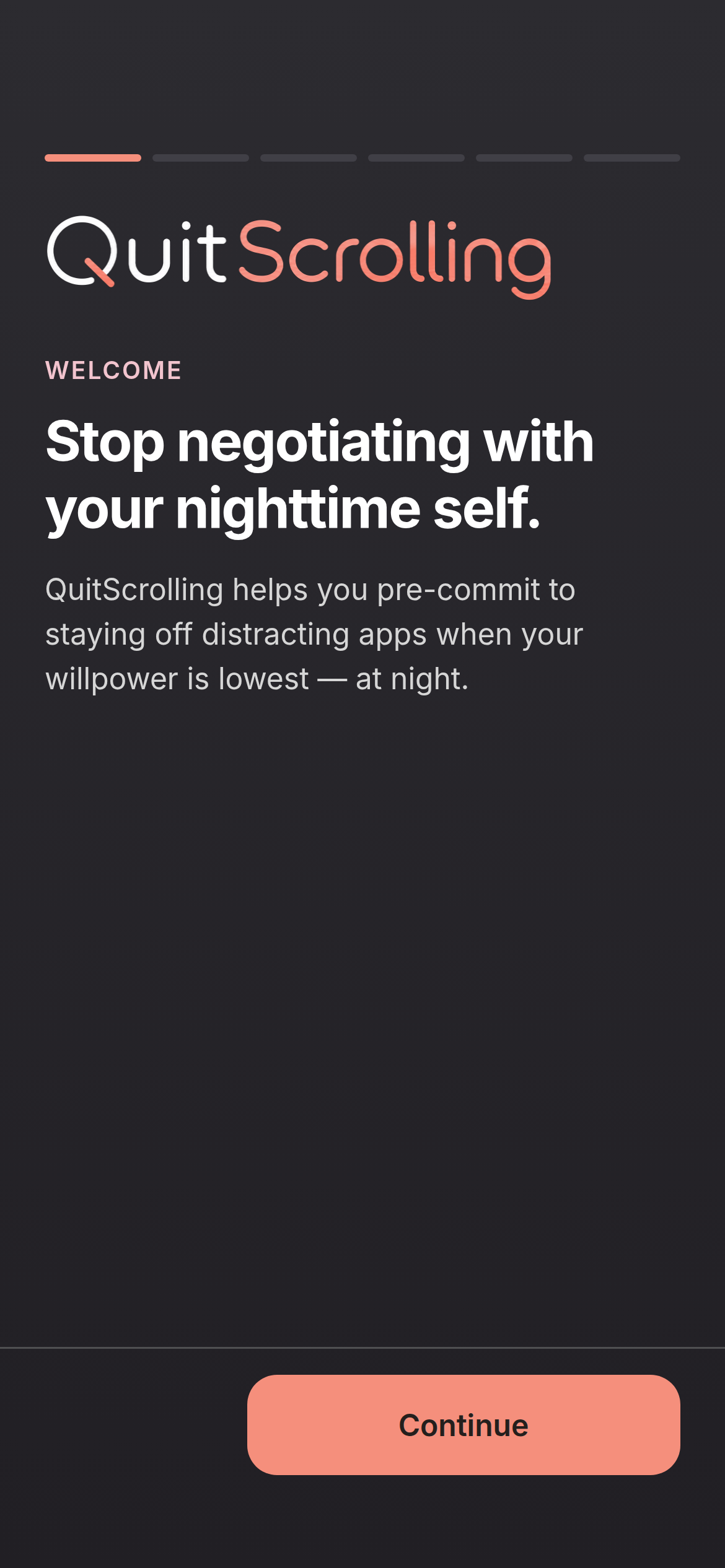 QuitScrolling onboarding screen